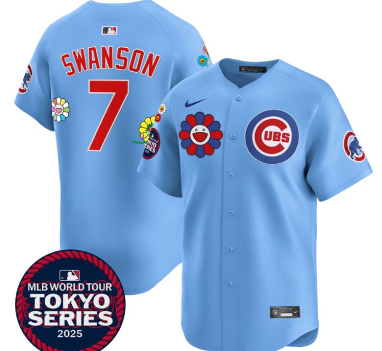 Dansby Swanson Jersey 7 Chicago Cubs Tokyo Series 2025 Vapor Premier Limited Stitched Blue