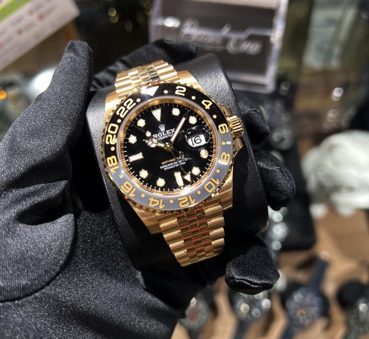 Rolex Gmt-master Ii Basel One 126718grnr Gmt-master Ii Black Dial Yellow Gold 40mm