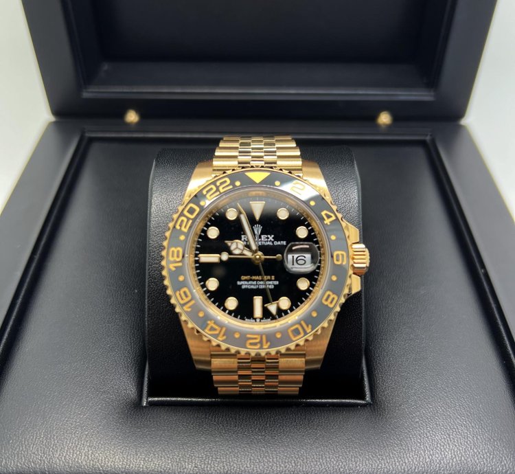 Rolex Gmt-master Ii Basel One 126718grnr Gmt-master Ii Black Dial Yellow Gold 40mm