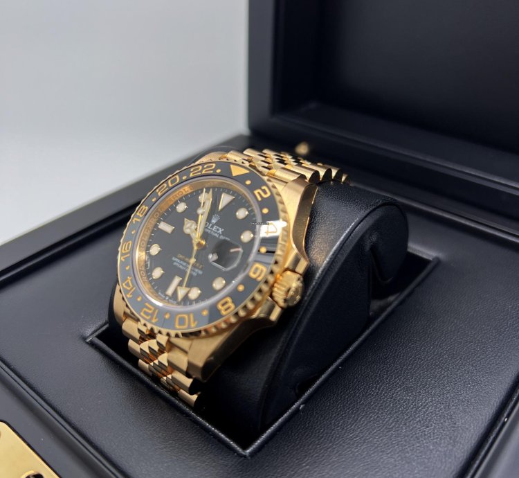 Rolex Gmt-master Ii Basel One 126718grnr Gmt-master Ii Black Dial Yellow Gold 40mm