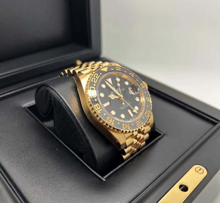 Rolex Gmt-master Ii Basel One 126718grnr Gmt-master Ii Black Dial Yellow Gold 40mm