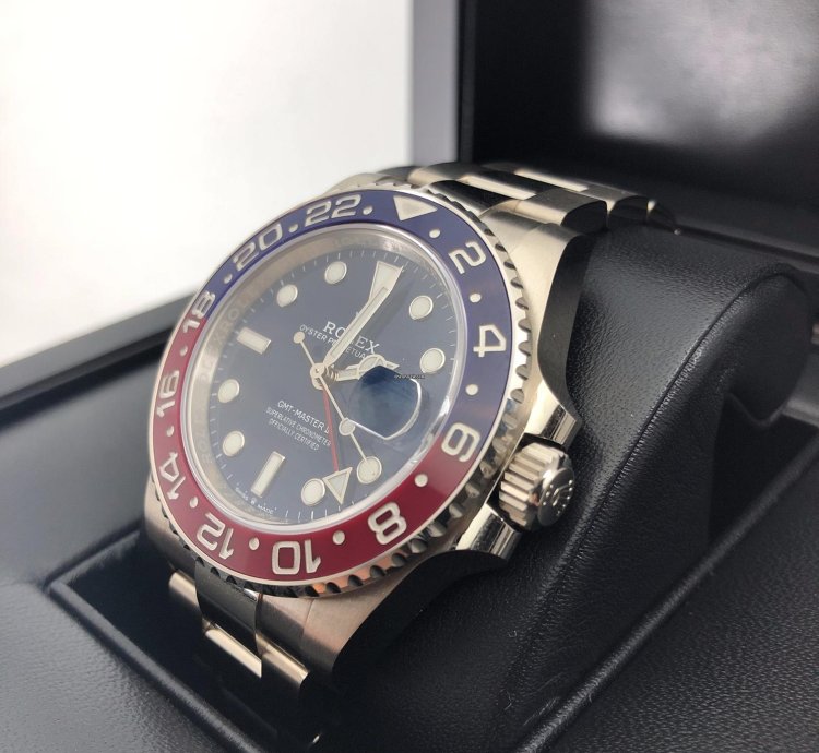 Rolex Gmt-master Ii Basel One 126719 Gmt-master Ii White Gold Pepsi Blue 40mm