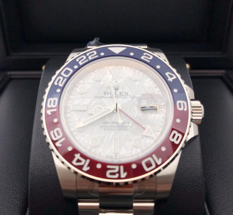 Rolex Gmt-master Ii Basel One 126719blro Gmt-master Ii White Gold Pepsi Meteorite 40mm