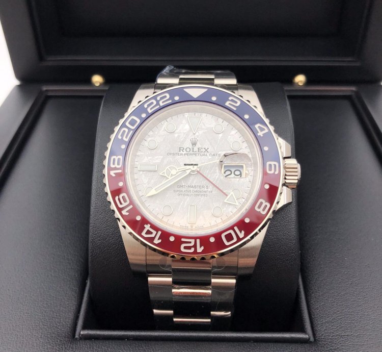 Rolex Gmt-master Ii Basel One 126719blro Gmt-master Ii White Gold Pepsi Meteorite 40mm