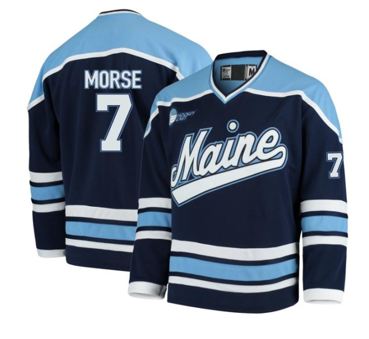 Maine Black Bears 7 Brian Morse Navy Hockey Jersey