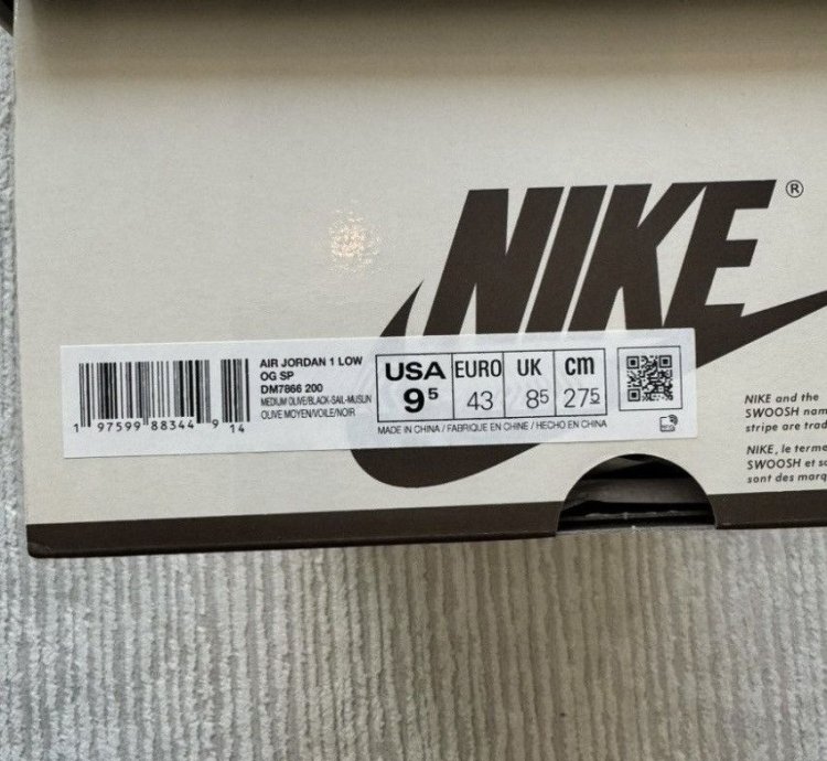 Nike Travis Scott Jordan 1 Low Medium Olive
