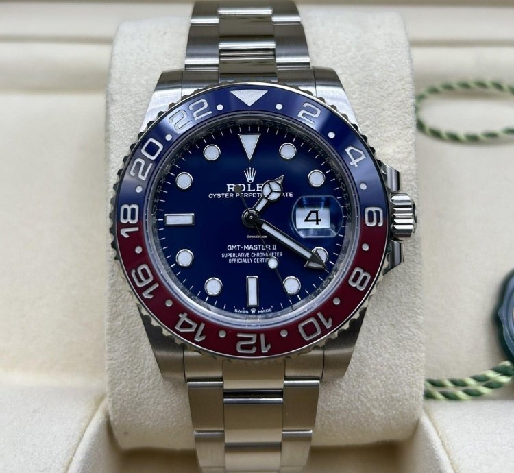 Rolex Gmt-master Ii Blue Dial White Gold Pepsi 126719blro