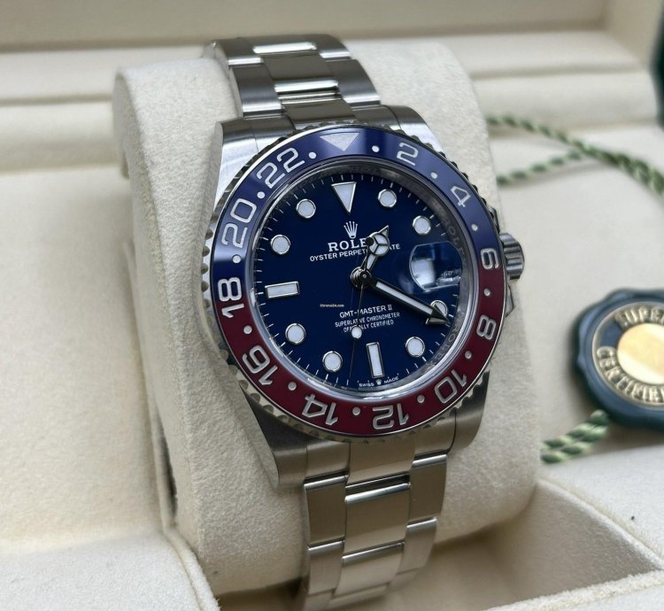 Rolex Gmt-master Ii Blue Dial White Gold Pepsi 126719blro