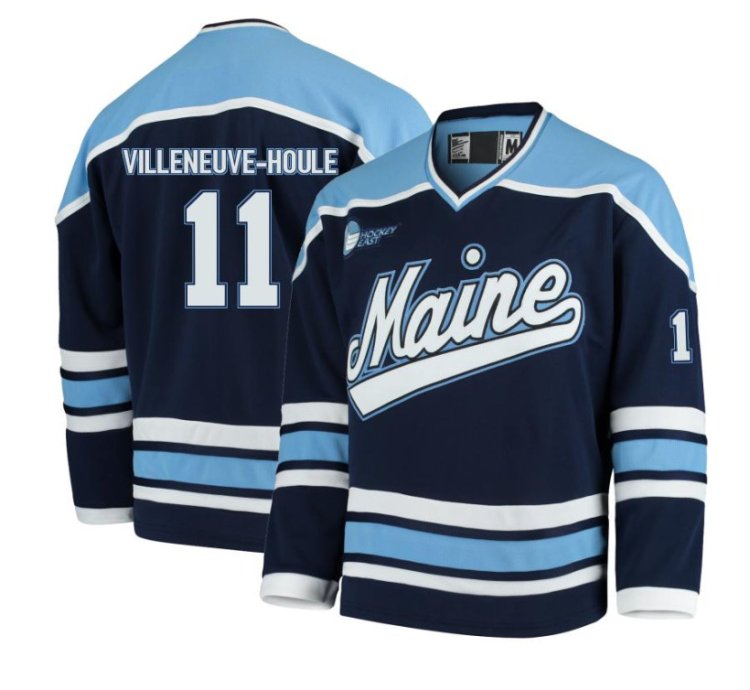 Maine Black Bears 11 Donavan Villeneuve-houle Navy Hockey Jersey