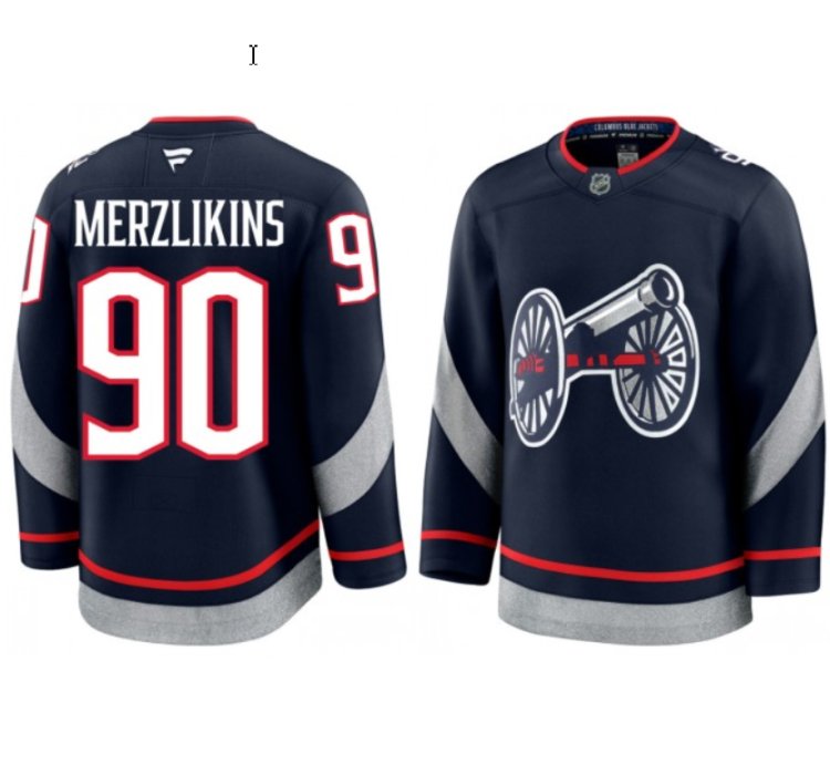 Mens Elvis Merzlikins Jersey 90 Columbus Blue Jackets 2025 Stadium Series