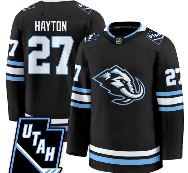 Barrett Hayton Jersey 27 Utah Hockey Mammoth 2025 Limited All Stitched Black