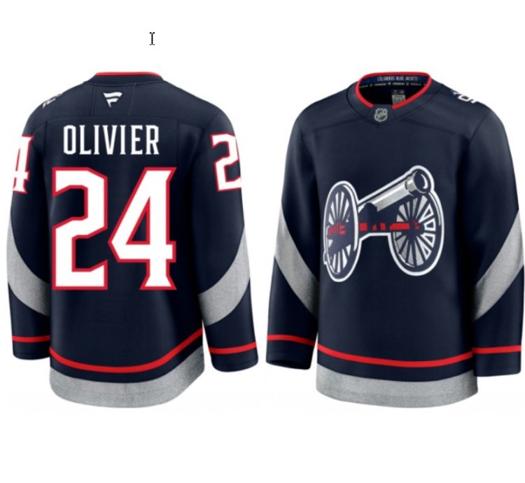 Mens Mathieu Olivier Jersey 24 Columbus Blue Jackets 2025 Stadium Series
