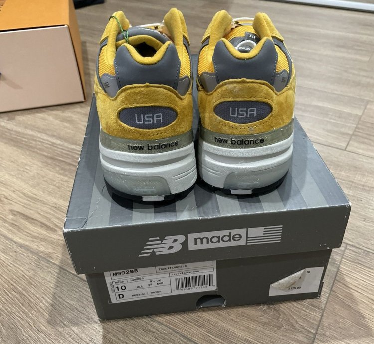 New Balance 992 M992mb Gold Yellow Made In Usa Mens Sz 10