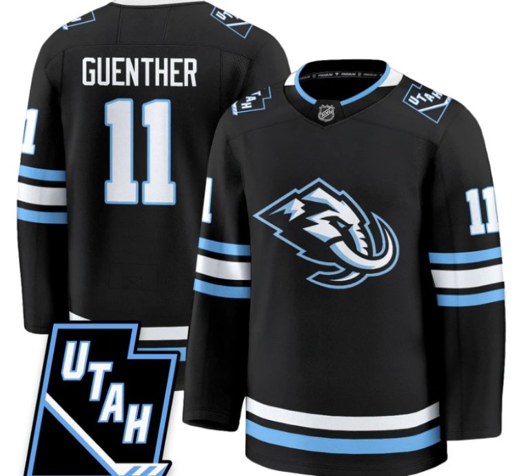 Dylan Guenther Jersey 11 Utah Hockey Mammoth 2025 Limited All Stitched Black