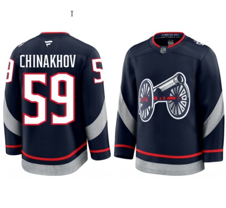Mens Yegor Chinakhov Jersey 59 Columbus Blue Jackets 2025 Stadium Series