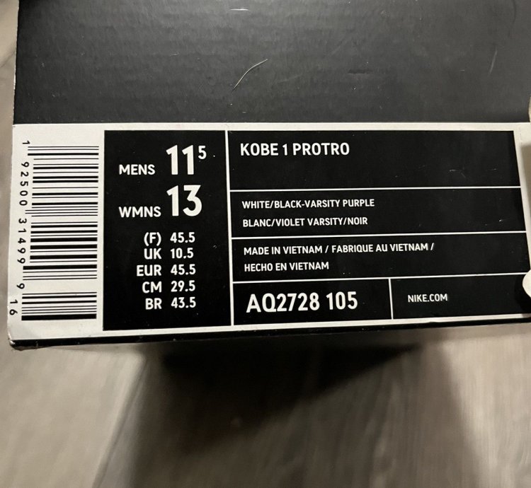 Nike Kobe 1 Protro 81 Pt Game