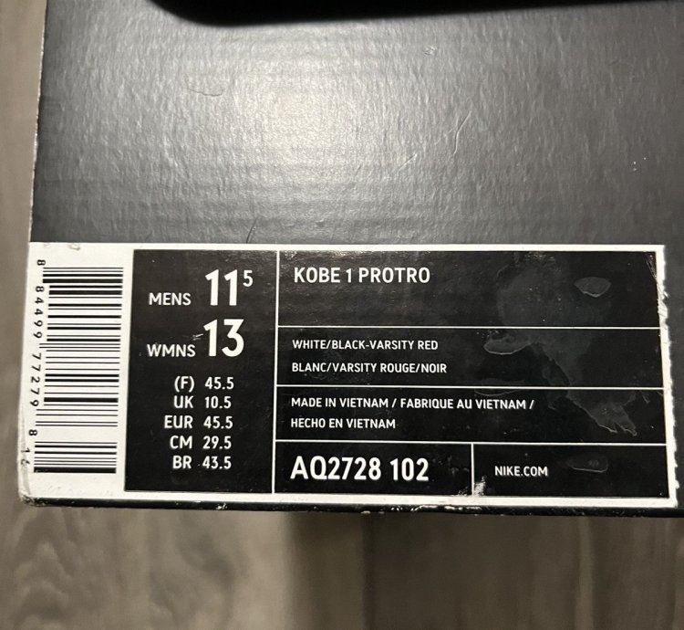 Nike Kobe 1 Protro All-star White Black Red