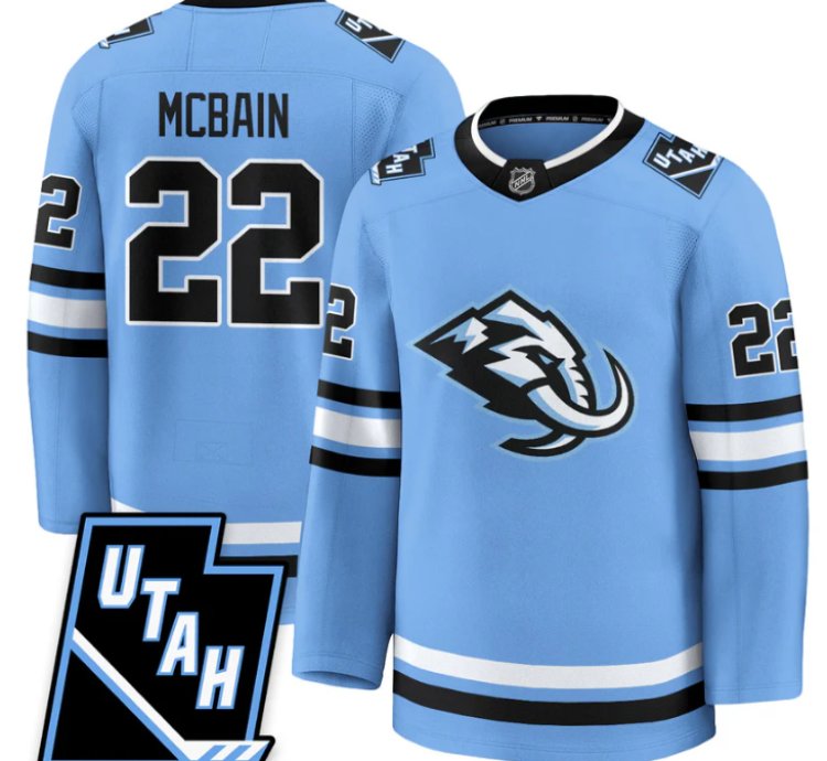 Jack Mcbain Jersey 22 Utah Hockey Mammoth 2025 Limited All Stitched Blue