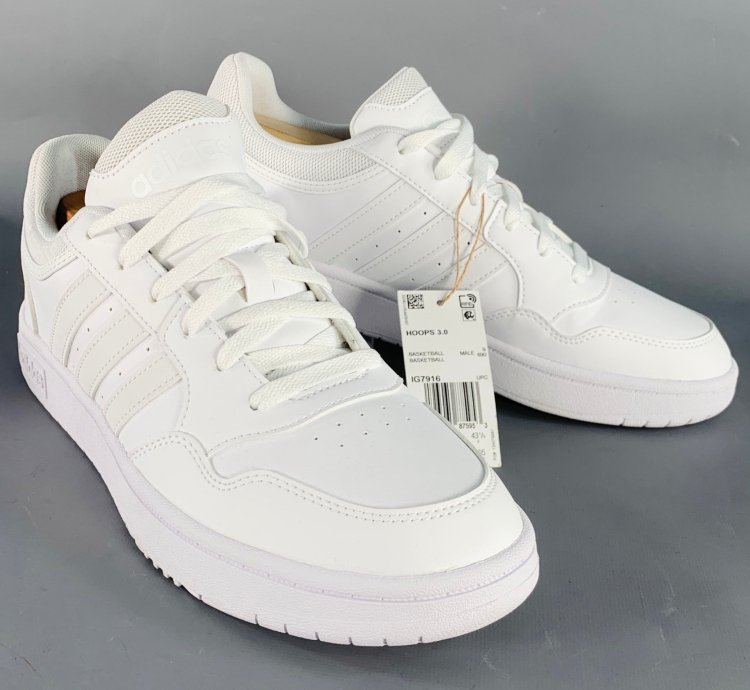 Adidas White Leather Lace-up Sneakers