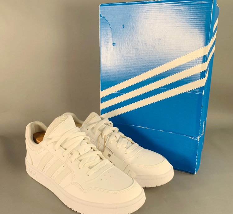 Adidas White Leather Lace-up Sneakers