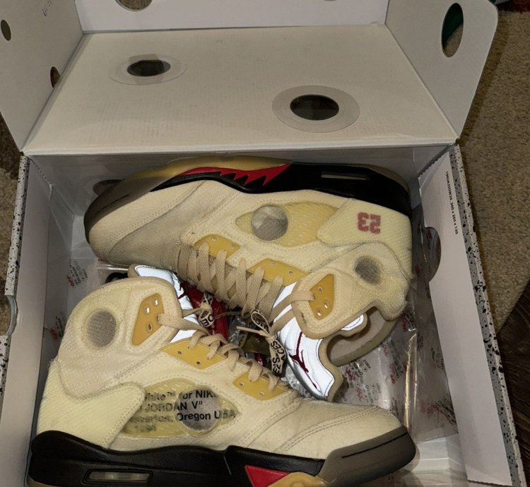 Off White Air Jordan 5 Sail