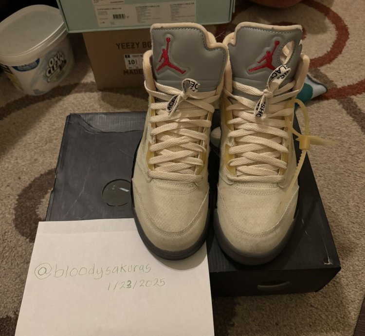 Off White Air Jordan 5 Sail