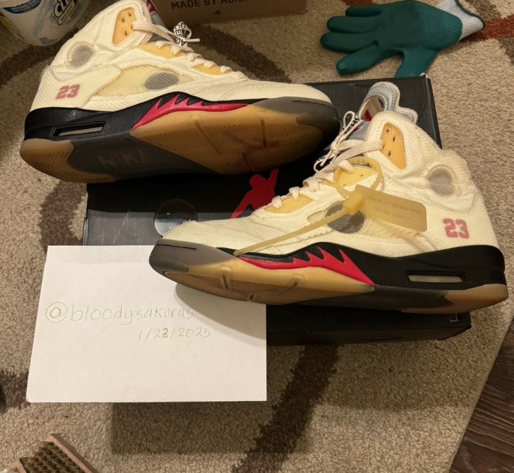 Off White Air Jordan 5 Sail