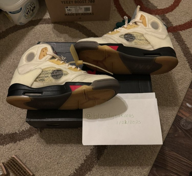 Off White Air Jordan 5 Sail