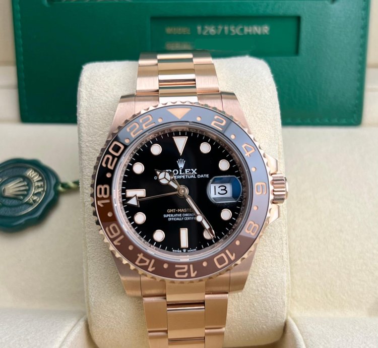 Rolex Gmt-master Ii In Stock 2024 Gmt-master Ii Rootbeer 126715chnr 18k Everose Gold Oyster Bracelet