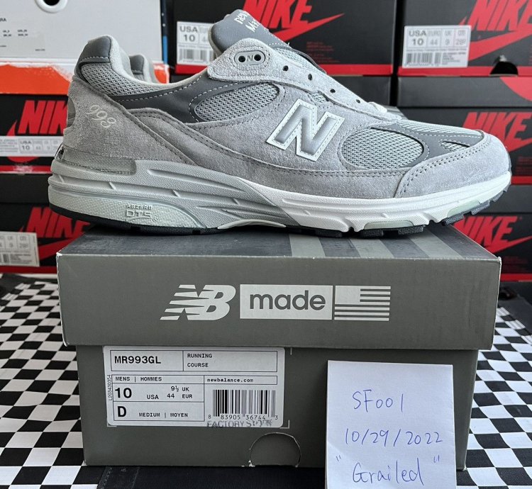 New Balance 993 Made In Usa Grey White Mr993gl Size 10