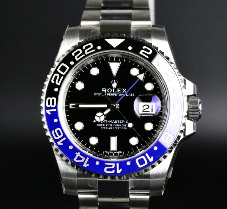 Rolex Gmt-master Ii Khanjar Unworn Full Sticker Gmt-master Ii Batman With Papers