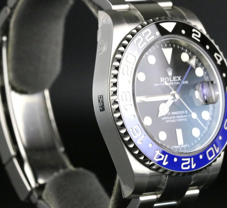 Rolex Gmt-master Ii Khanjar Unworn Full Sticker Gmt-master Ii Batman With Papers