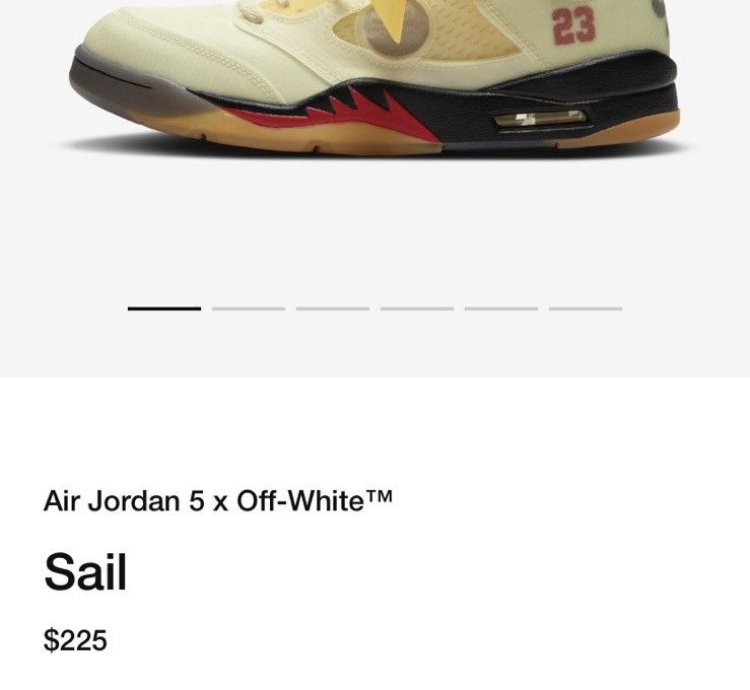 Off White Jordan 5 Retro Sail