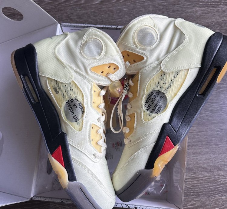 Off White Jordan 5 Retro Sail