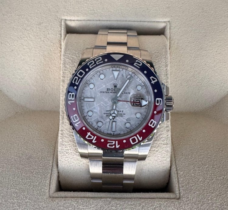 Rolex Gmt-master Ii Like New 2024 Superman Full Set Meteorite White Gold