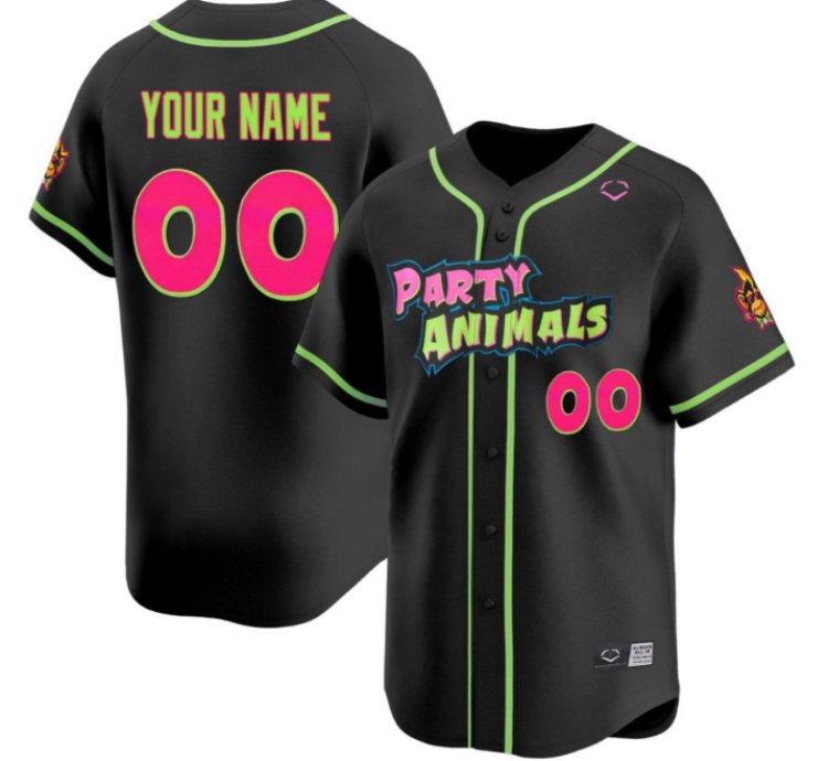 Custom Party Animals Black Jersey Name And Number All Stitched