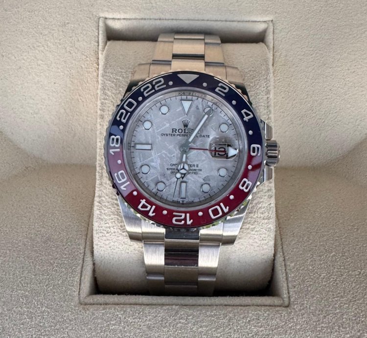 Rolex Gmt-master Ii Like New 2024 Superman Full Set Meteorite White Gold