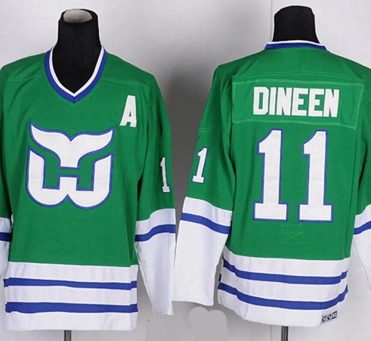 Mens Vintage Kevin Dineen Jersey 11 Hartford Whalers Stitched Green