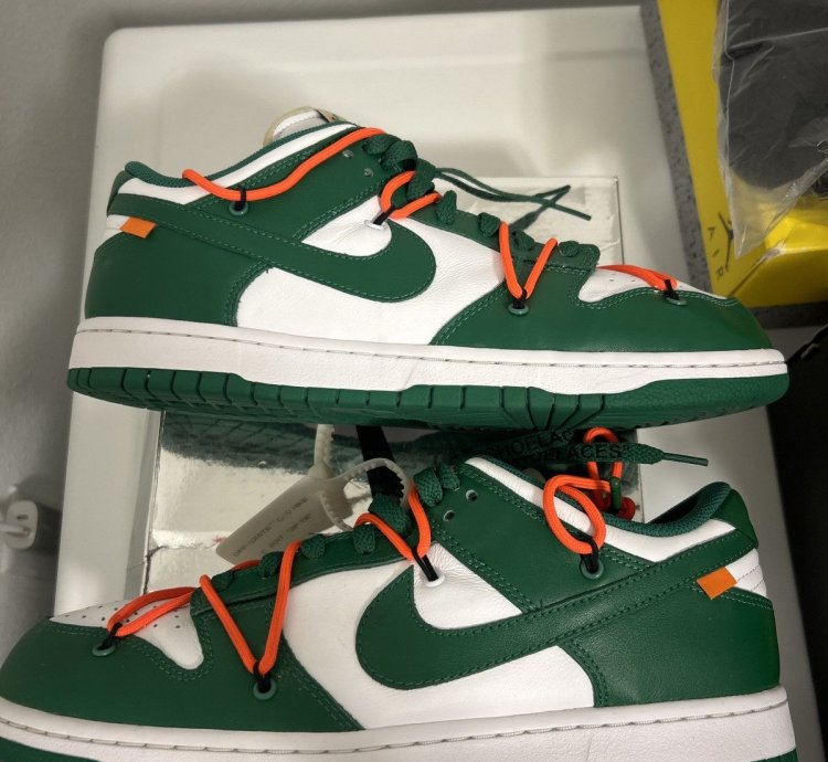 Off White Nike Dunk Low Pine Green - Og All Sz 11 Worn 1x
