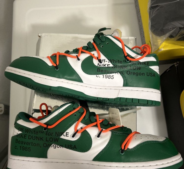 Off White Nike Dunk Low Pine Green - Og All Sz 11 Worn 1x