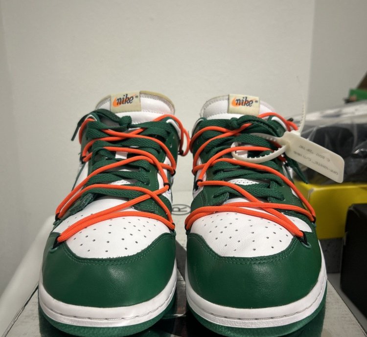 Off White Nike Dunk Low Pine Green - Og All Sz 11 Worn 1x