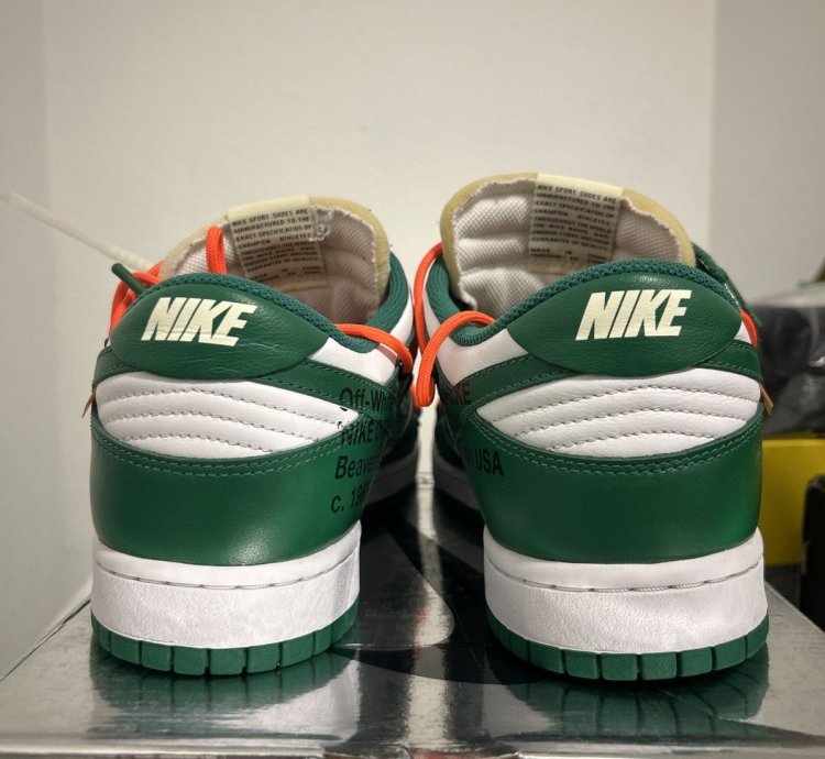Off White Nike Dunk Low Pine Green - Og All Sz 11 Worn 1x