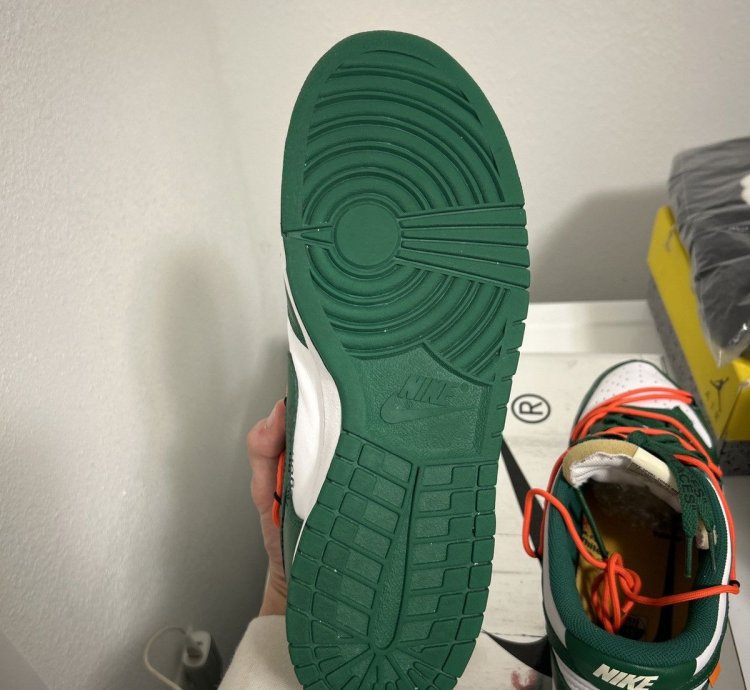 Off White Nike Dunk Low Pine Green - Og All Sz 11 Worn 1x
