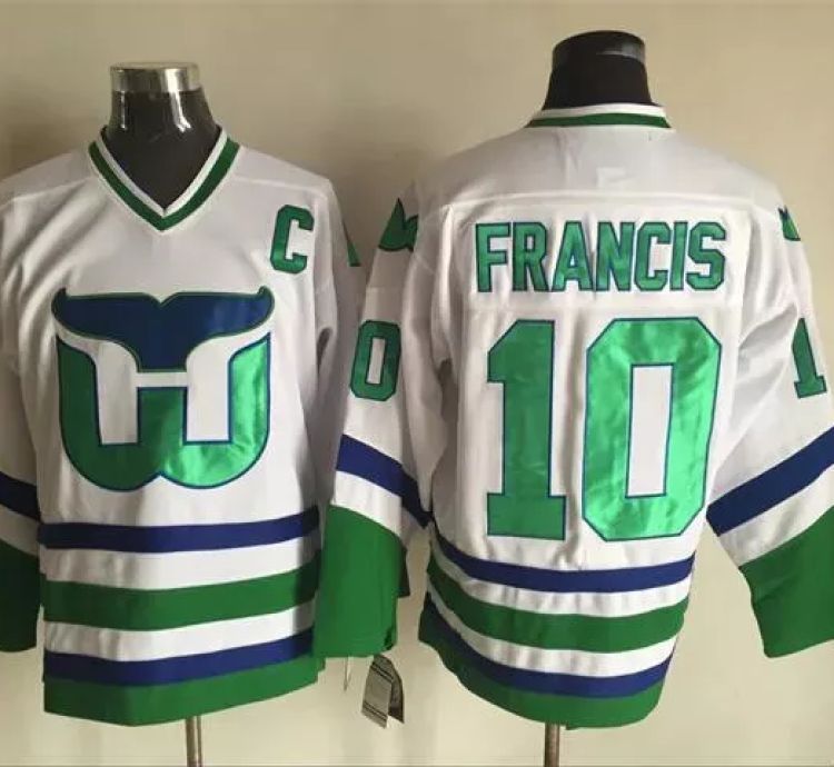 Mens Vintage Ron Francis Jersey 10 Hartford Whalers Stitched White