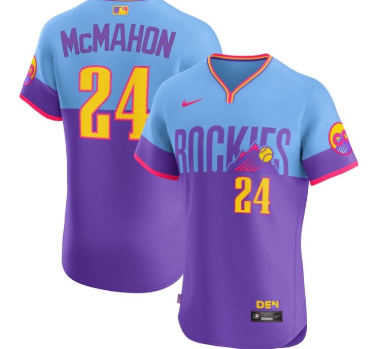 Ryan Mcmahon Jersey 24 Colorado Rockies 2025 City Connect Stitched Premier Elite