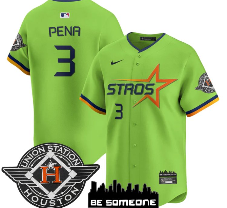 Jeremy Pena Jersey 3 Houston Astros 2025 City Connect Vapor Premier Limited Stitched Green