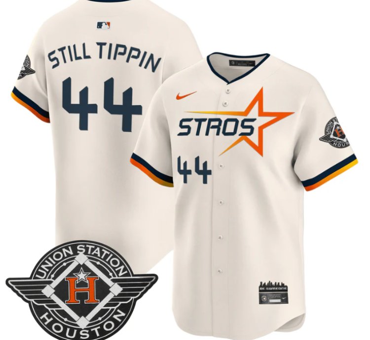 Still Tippin Jersey 44 Houston Astros 2025 City Connect Vapor Premier Limited Stitched Cream