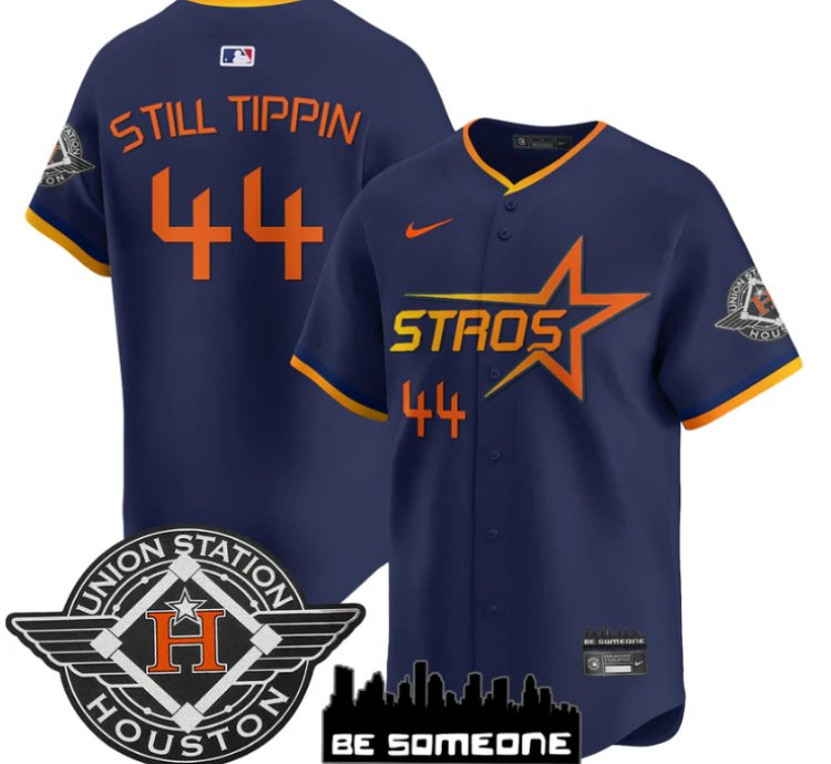 Still Tippin Jersey 44 Houston Astros 2025 City Connect Vapor Premier Limited Stitched Navy