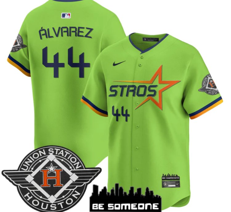 Yordan Álvarez Jersey 44 Houston Astros 2025 City Connect Vapor Premier Limited Stitched Green