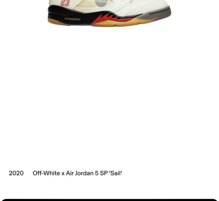 Off-white Air Jordan 5 Sp Sail Fire Red Vnds